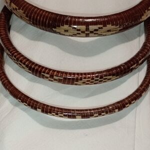Vintage Rattan Bangle Bracelets With Southwest Style Design